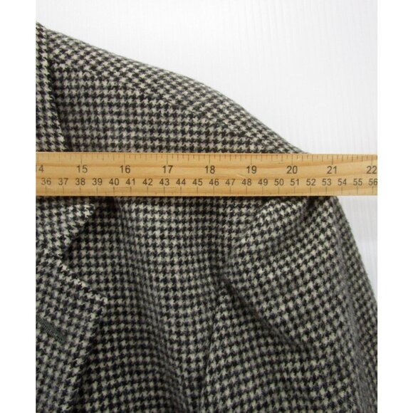 Eddie Bauer Sport Coat 46 Tall AKA Houndstooth Blazer Camel Flannel - Picture 7 of 12
